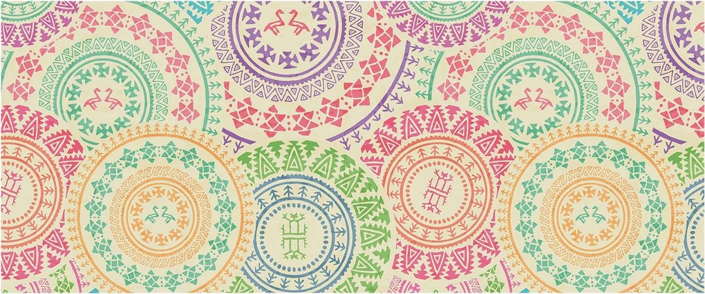 Flizelina Dekoratív Fotótapéta Hálószobába Színes mandalák 250x104 Ragasztó