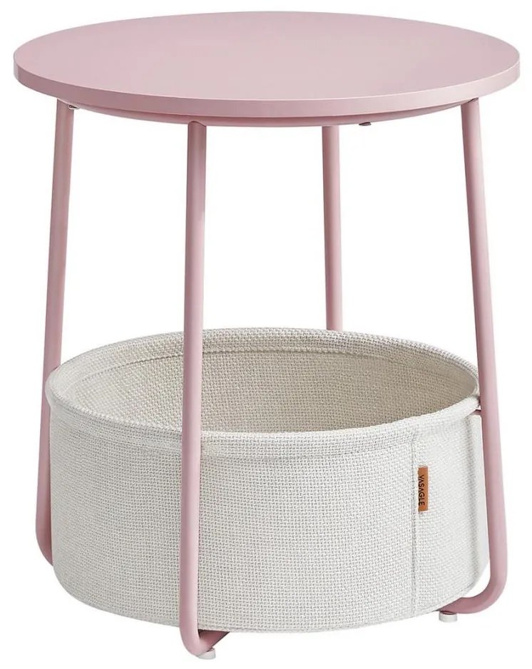 Kisasztal NOIRA rózsaszín/fehér