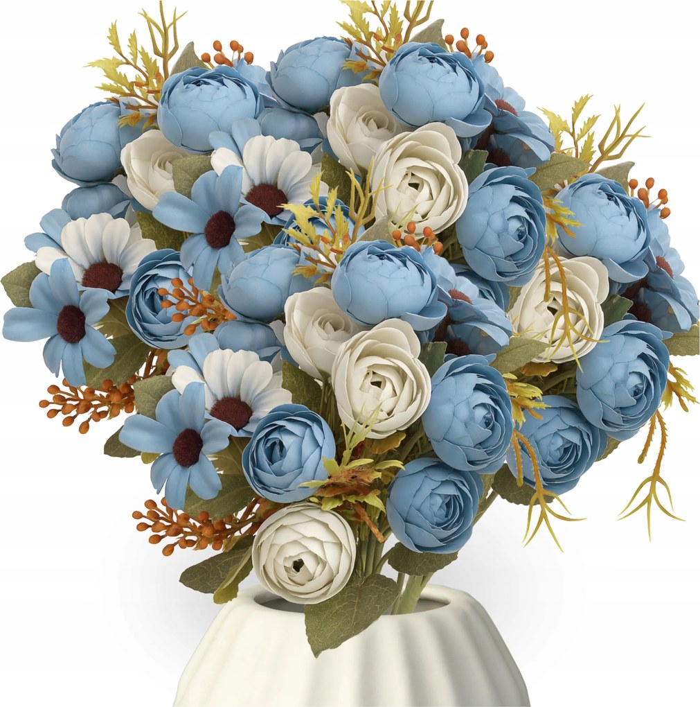 Nagy Művirág Csokor Vegyes Sűrű, Mint Az Élő Kék Dekoráció