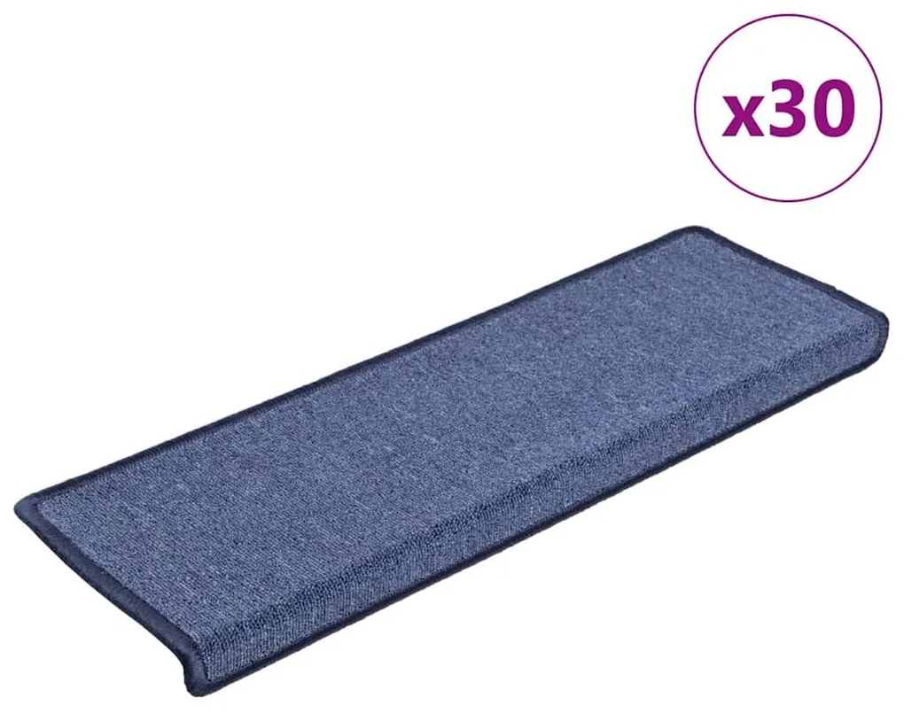 30 db kék lépcsőszőnyeg, téglalap alakú széllel, 65 x 21 x 4 cm