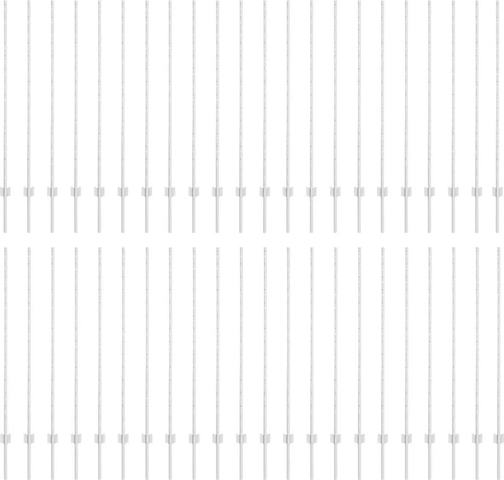vidaXL Kerítésoszlop 44 pcs Ezüst 180 cm Acél