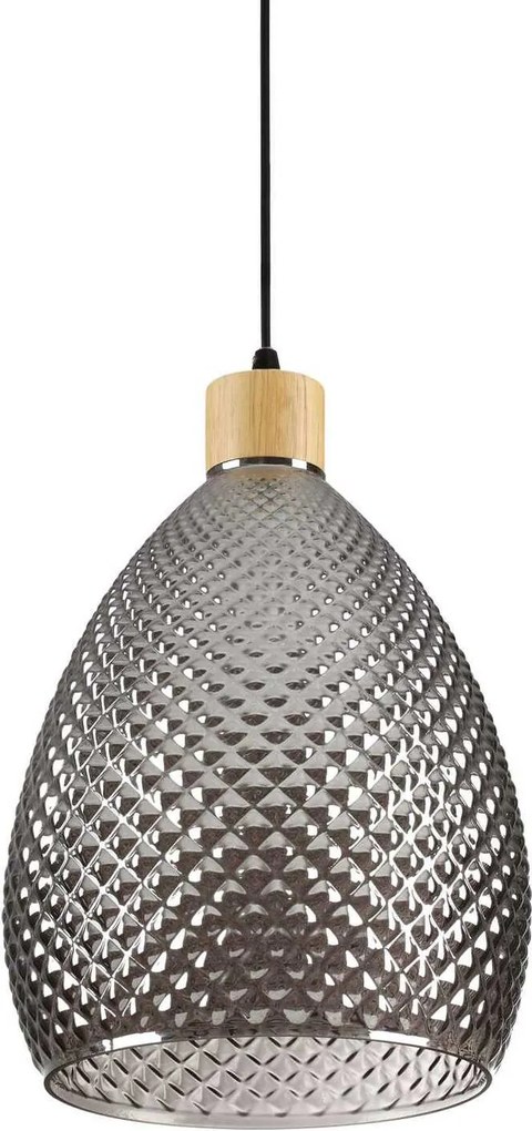 Ideal Lux Bergen-1 SP1 függeszték 238746 E27 1x60W IP20 24cm füstszínű