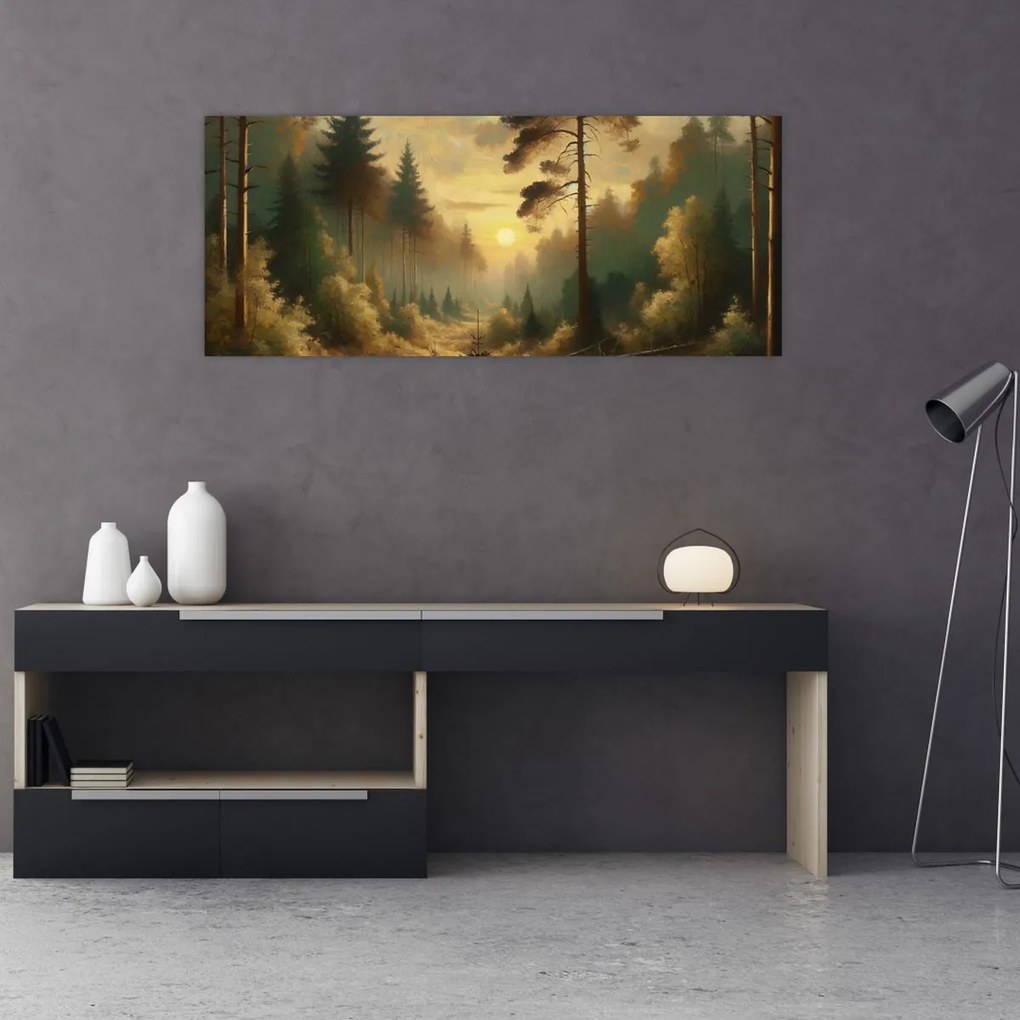 Kép - Napfény az erdőben (120x50 cm)