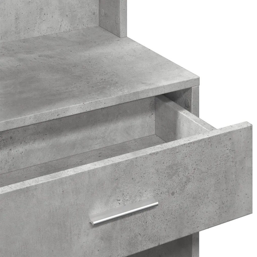betonszürke fésülködőasztal szekrénnyel 80 x 35 x 132 cm