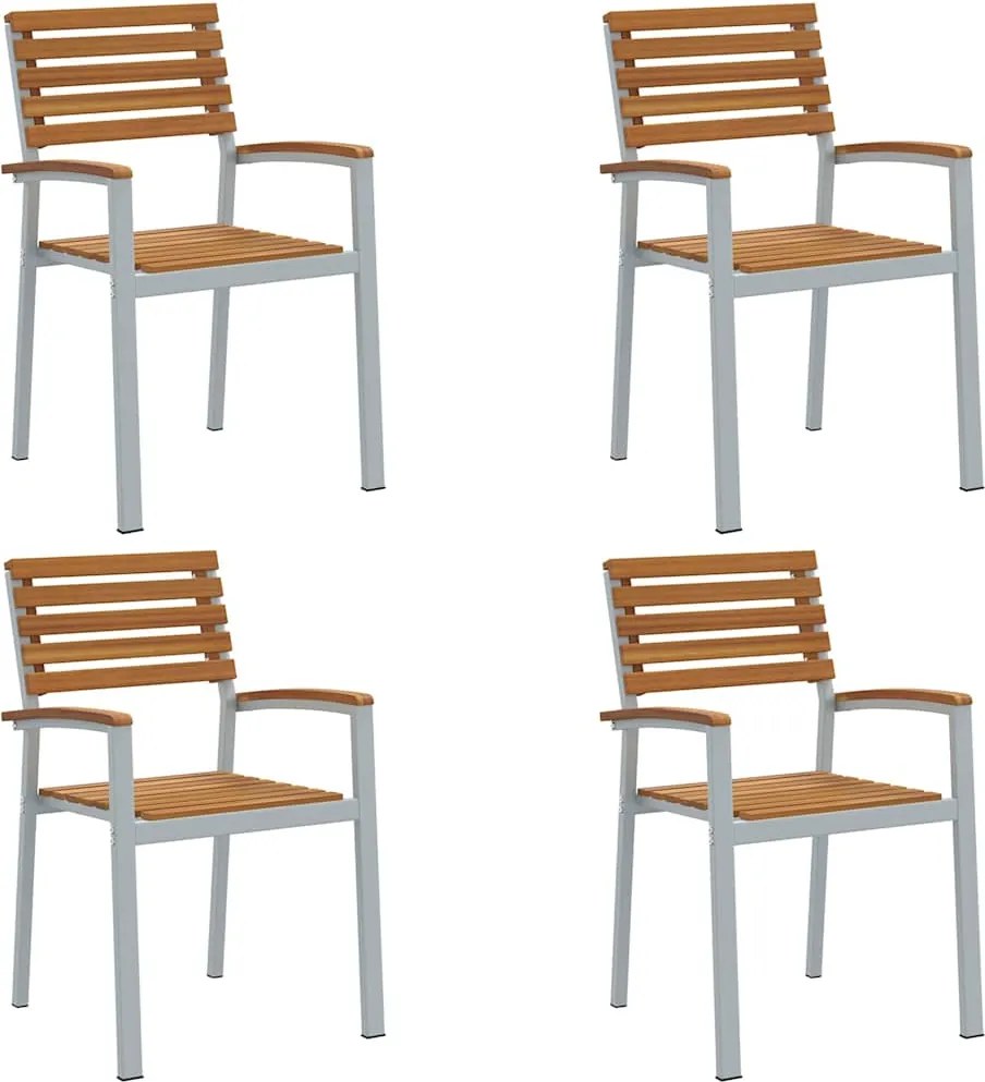 vidaXL Kerti Szék 4 pcs Barna 56 x 57 x 87 cm Tömör Akácfa