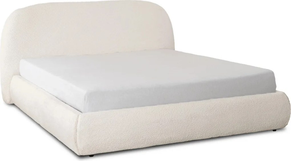 ROSSO ágy 160x200, krém boucle, ágyneműtartóval