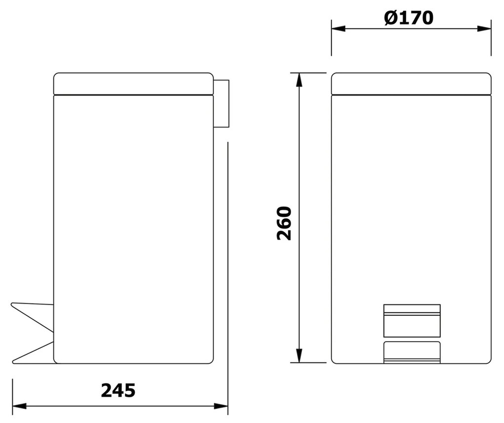 AQUALINE 27103 Simple line hulladékkosár kerek 3 l, rozsdamentes acél