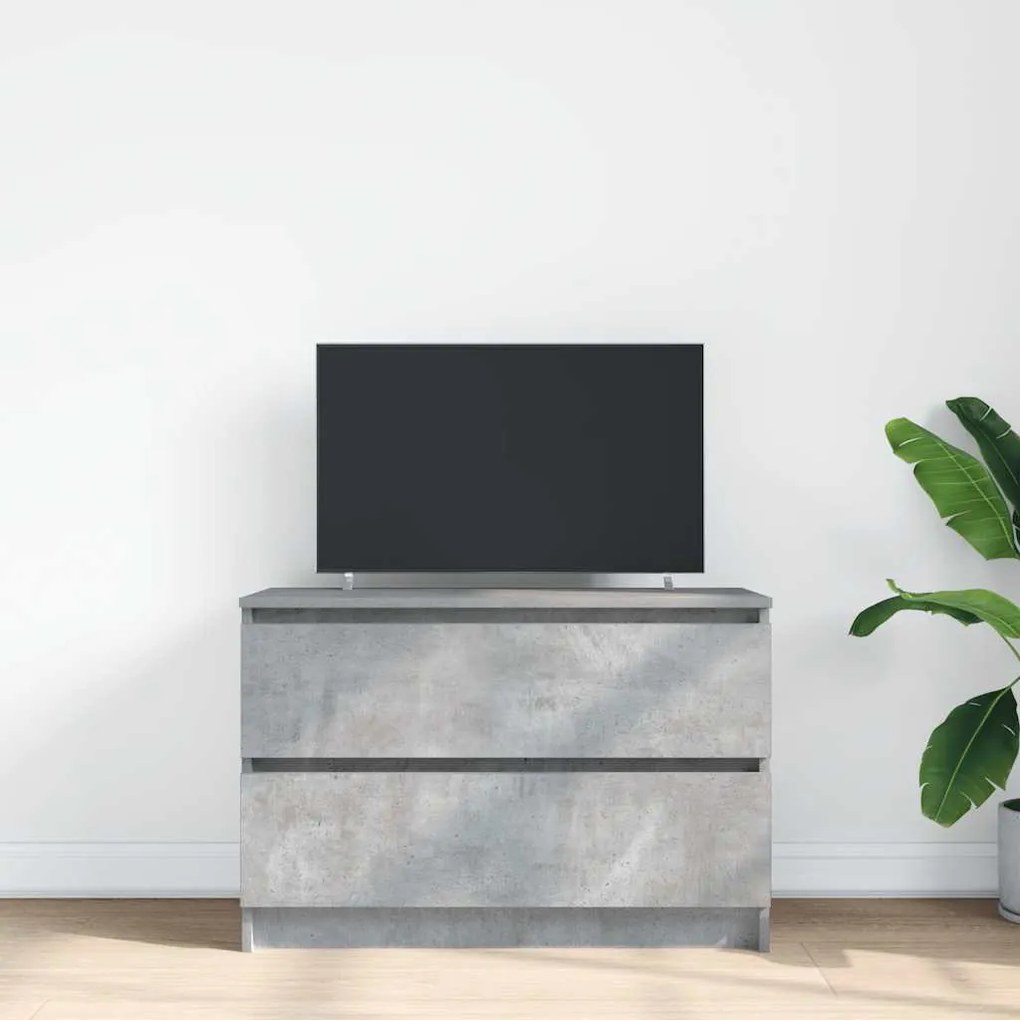 betonszürke szerelt fa TV-szekrény 80x35x54 cm