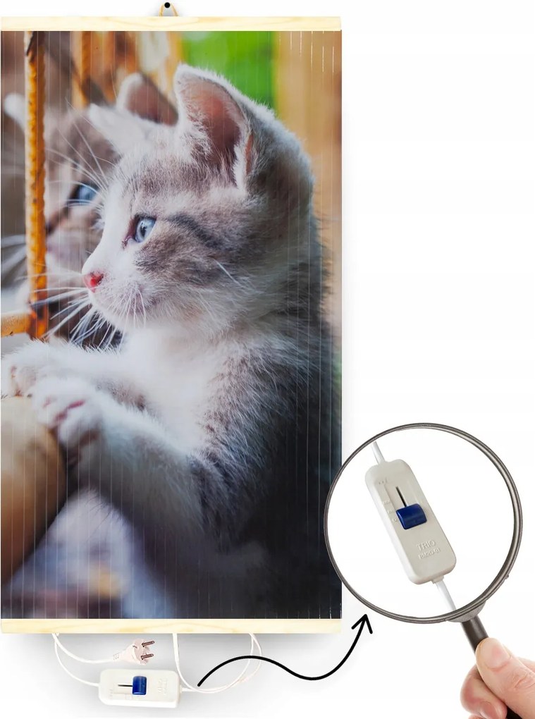 Hőmérsékletszabályozóval Ellátott radiátor, minta: Kiscicák