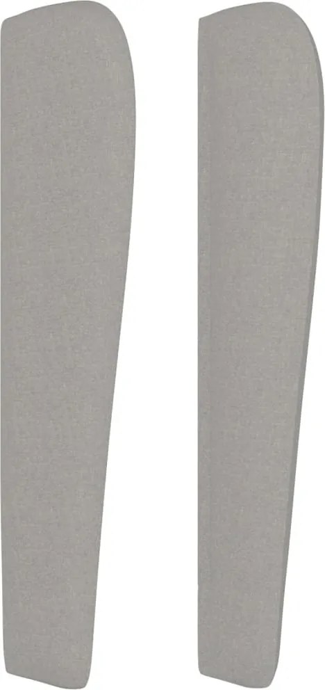 világosszürke szövet fejtámla szárnyakkal 147 x 23 x 118/128 cm