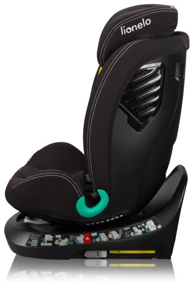 Lionelo autós gyerekülés alappal, forgatható BASTIAAN ONE i-Size 40-150 cm Fekete Carbon