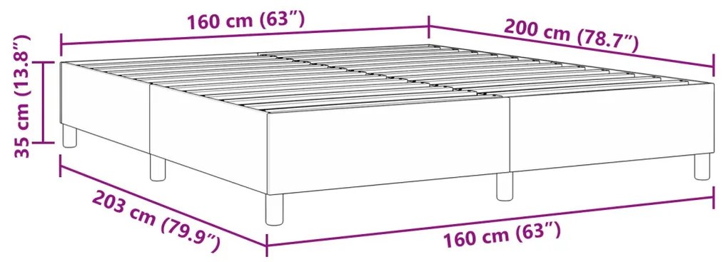 Boxspring Ágy Kék 160x200 cm Corduroy Szövet