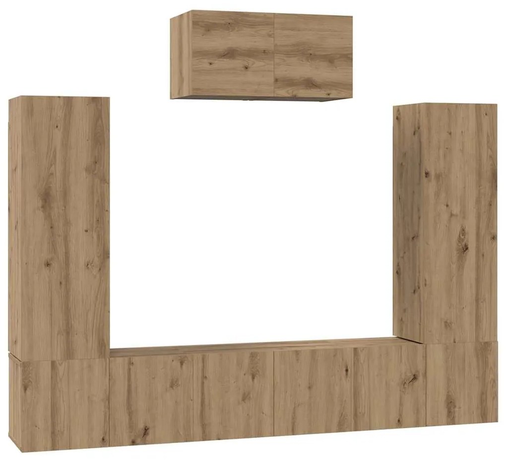 TV szekrény garnitúra 7 pcs kézműves tölgy 180 x 30 x 120 cm