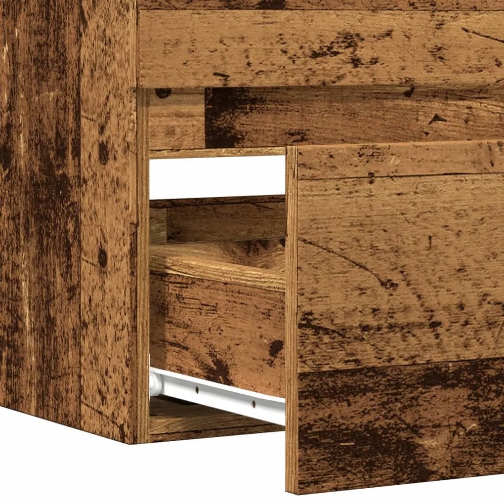 antik fa színű szerelt fa függő fürdőszobaszekrény 80x38,5x45cm