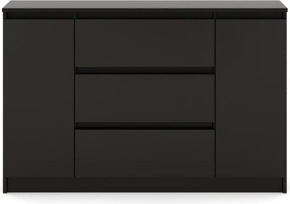 SIMPLE komód 120 cm 2 ajtó 3 fiók fekete