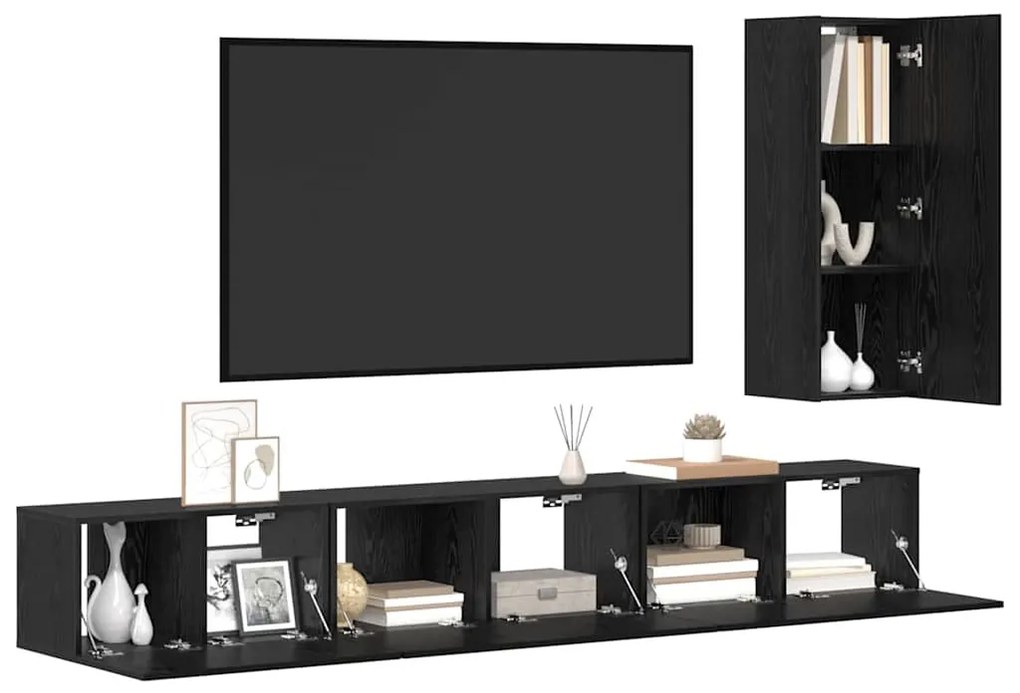 TV szekrény garnitúra 4 pcs Musta tammi 30.5 x 30 x 90 cm