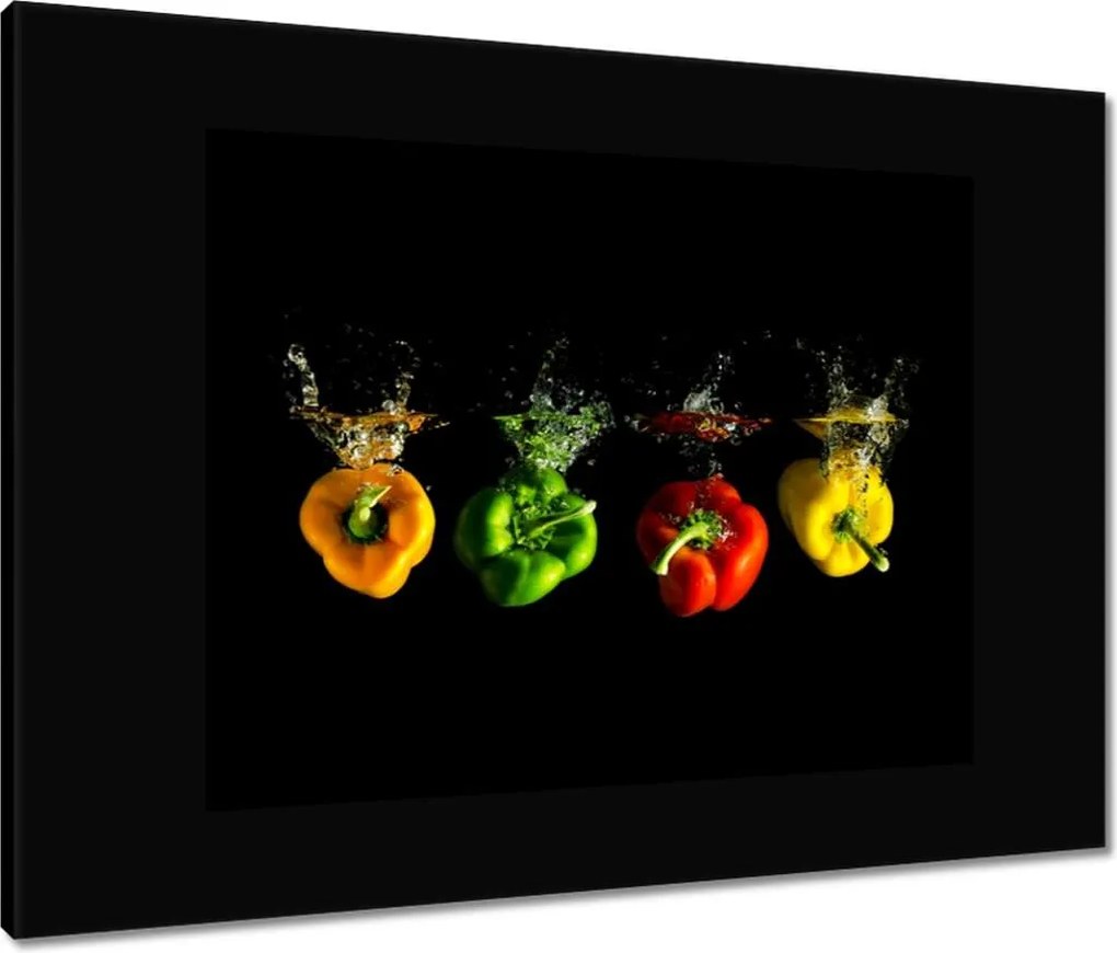 Vászonkép 80x60 Paprika Víz