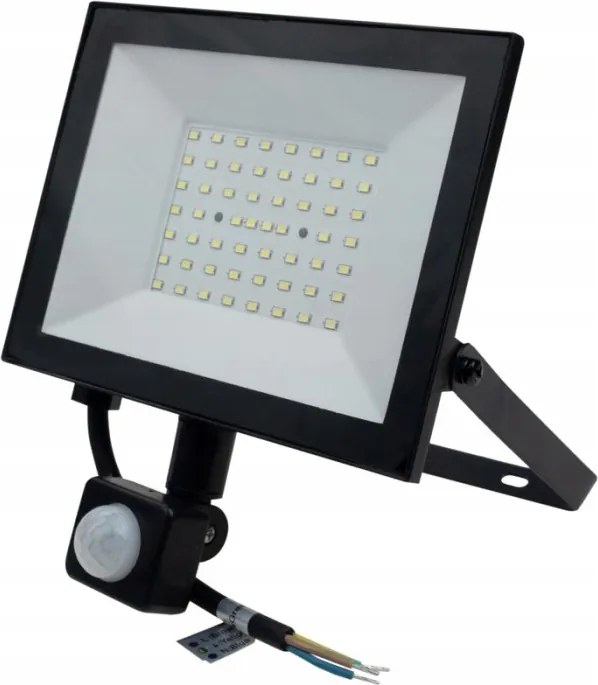 Led fényvető Kültéri Reflektor Mozgásérzékelő Pir 50W Hideg 4500lm