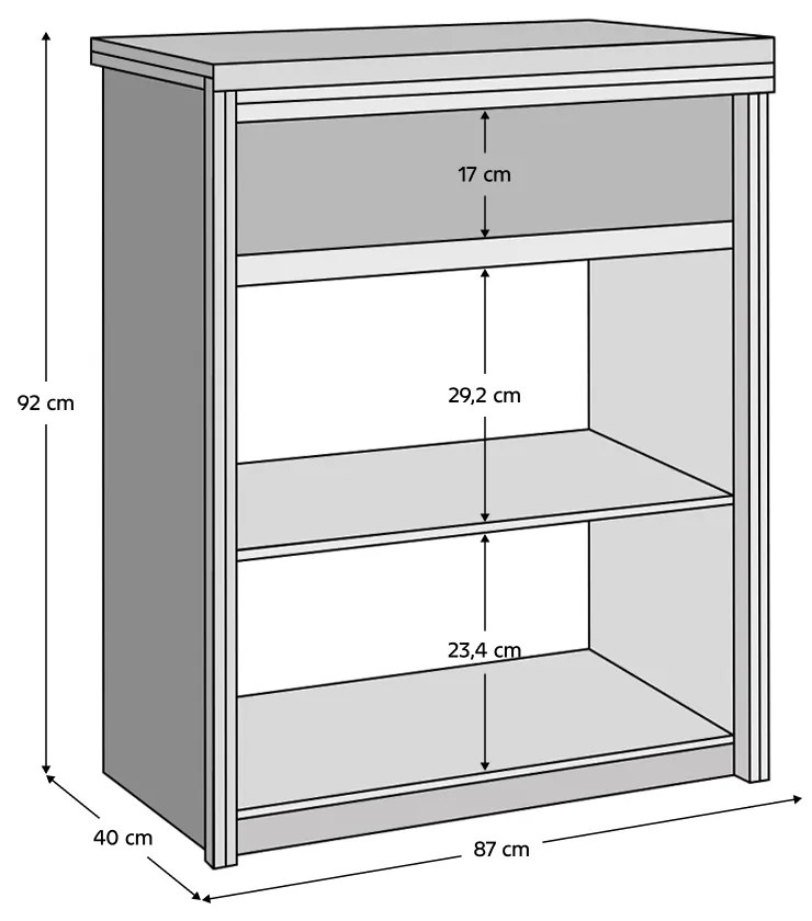 Komód, DTD laminált, tölgy sonoma, NORTY