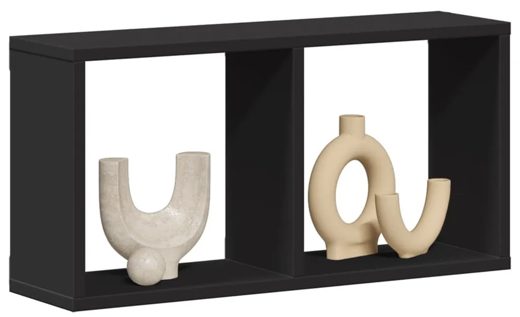 fekete szerelt fa faliszekrény 60 x 16 x 30 cm