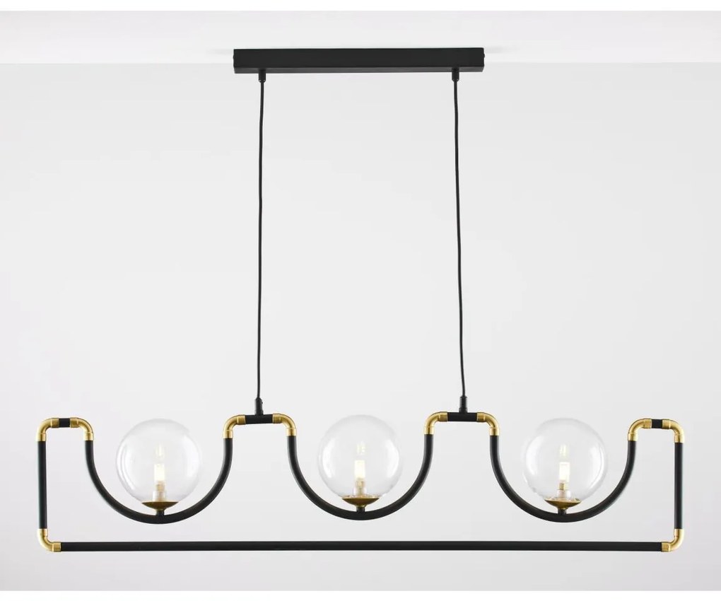 Jupiter 1990 - Csillár zsinóron HANZA 3xG9/10W/230V fekete/arany