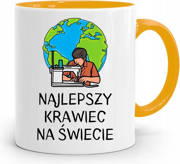 Sárga Bögre Szabónak Legjobb Szabó Ajándék fényképes nyomtatással