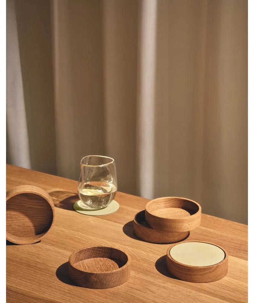 Natúr színű dekoratív fa tárolódoboz ø 11x3 cm Circle S – LIND DNA