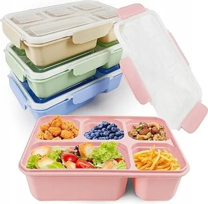 Greenandlife Lunchbox Bento Box Ételtároló doboz 5 db-os, rekeszekkel