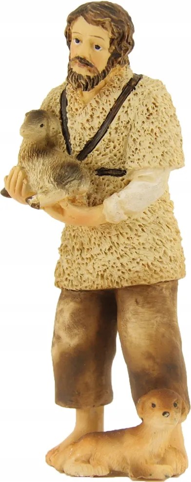 Betlehem figura 'Pásztor báránysal és kutyával' 10,0cm magas, 10cm magas figurákhoz