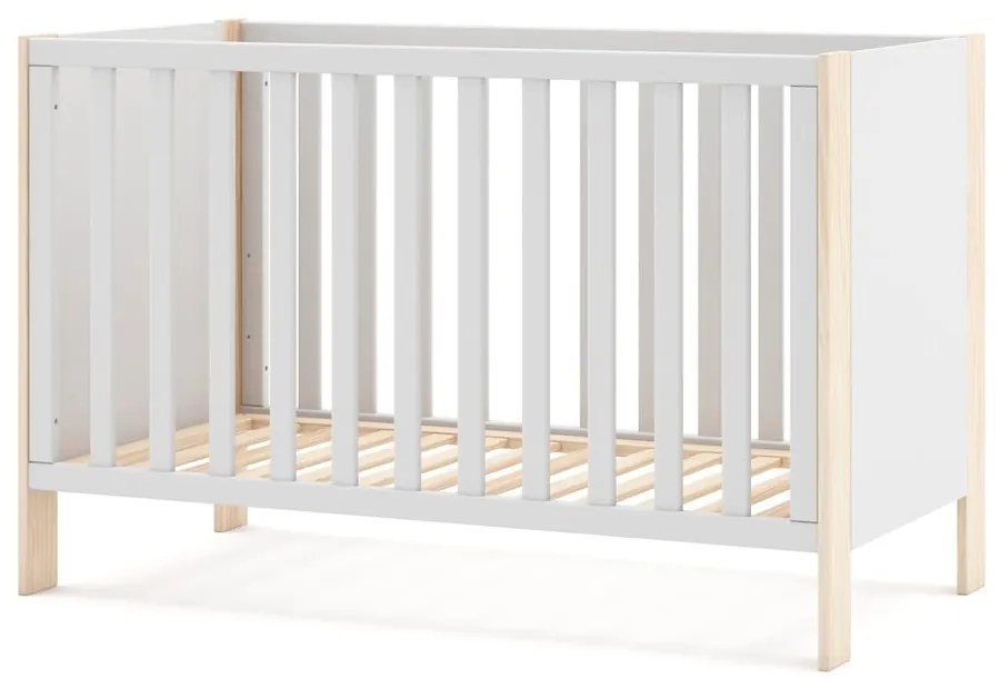 Fehér-natúr színű babaágy 60x120 cm Esteban – Marckeric