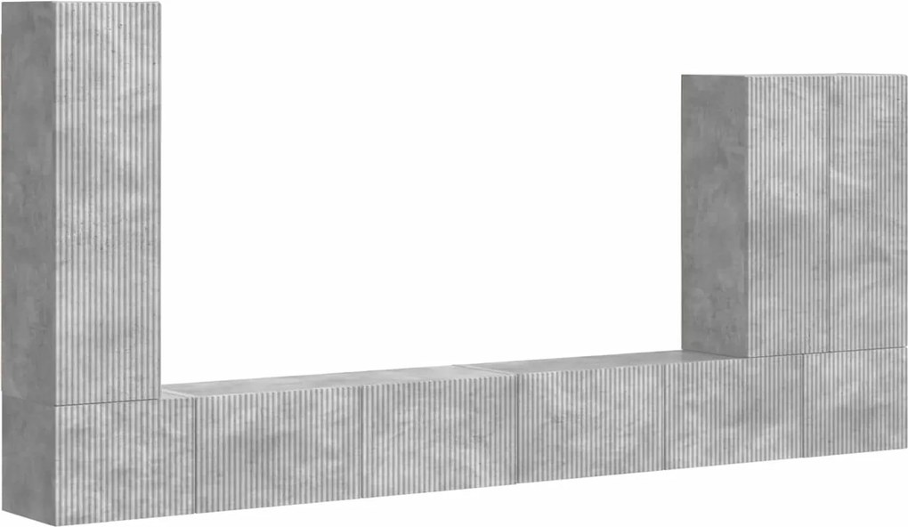 vidaXL TV falit kabinet szett Falra szerelhető 6 pcs Beton Szürke