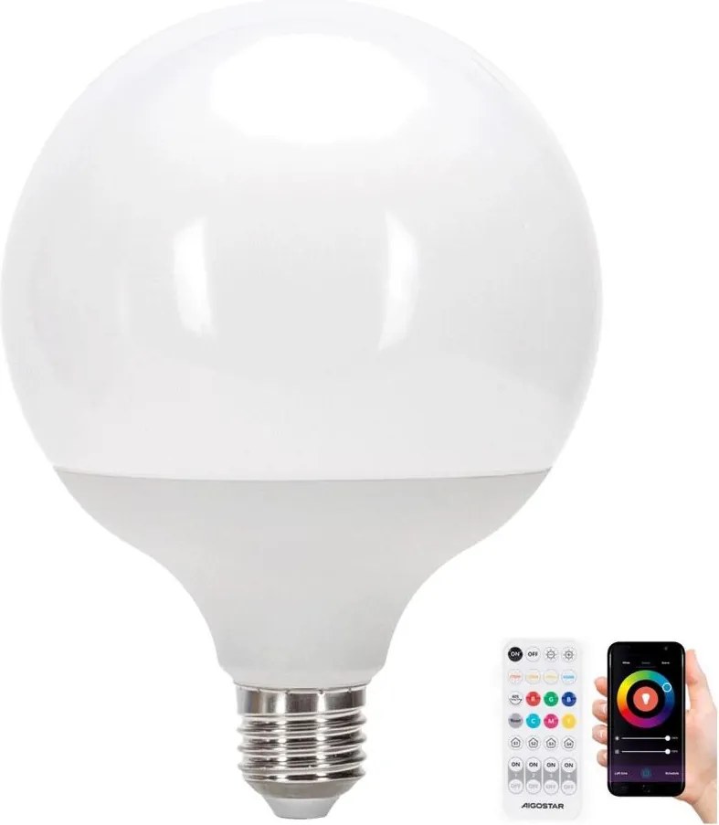 LED RGB dimmelhető izzó MESH G120 E27/18W/230V 6500K + távirányító - Aigostar