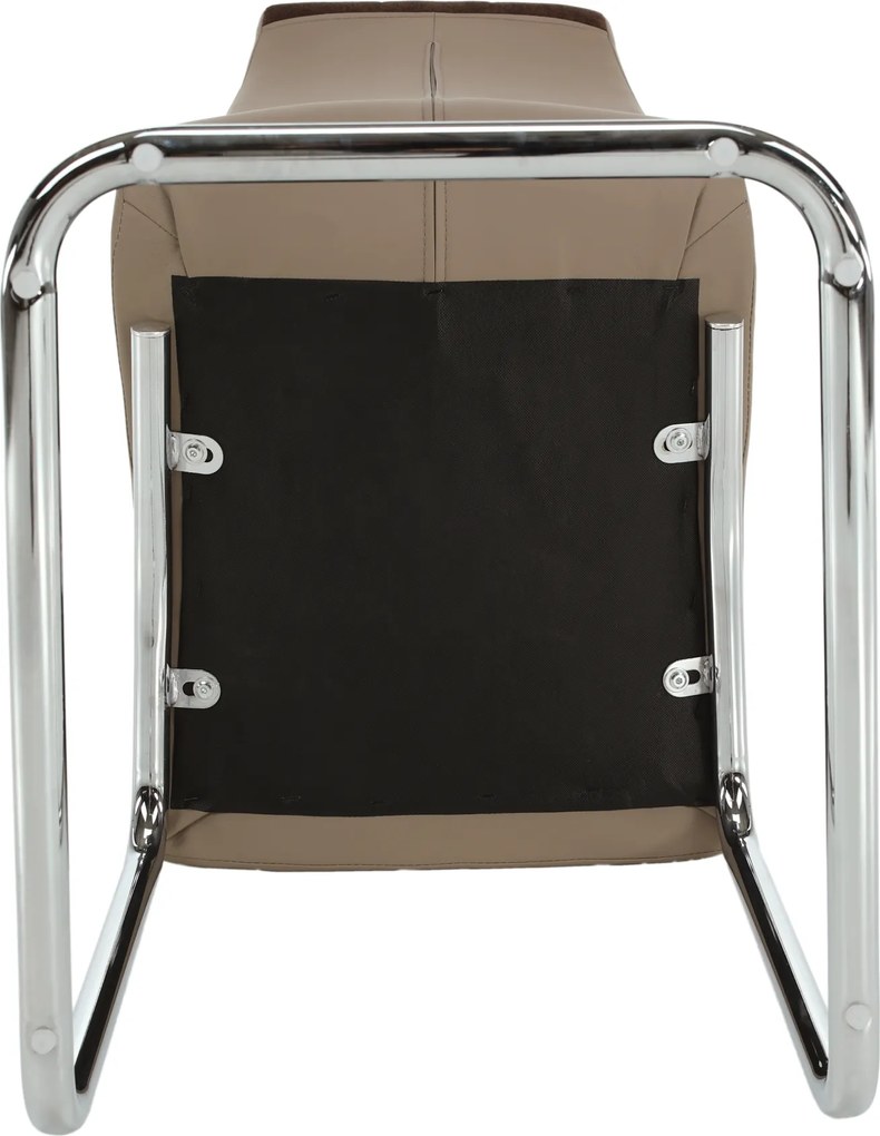 Étkezőszék, barna szövet/textilbőr bézs/króm, SALOMA NEW