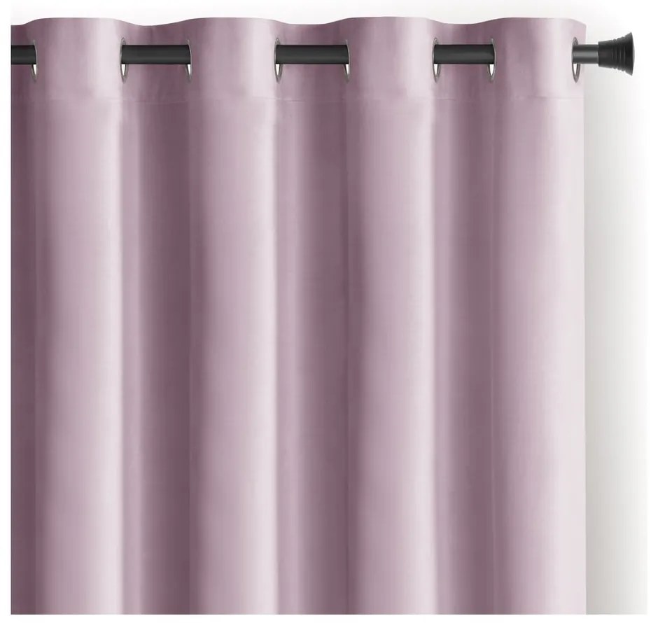 Világos rózsaszín bársony dimout (részleges sötétítő) függöny 140x245 cm Eyelets – Restilo