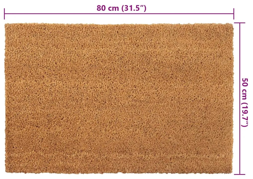 természetes színű rojtos kókuszrost lábtörlő 50 x 80 cm