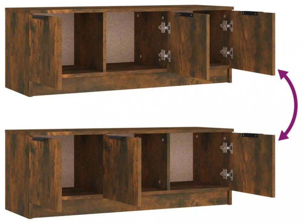 füstös tölgy színű szerelt fa TV-szekrény 102 x 35 x 36,5 cm
