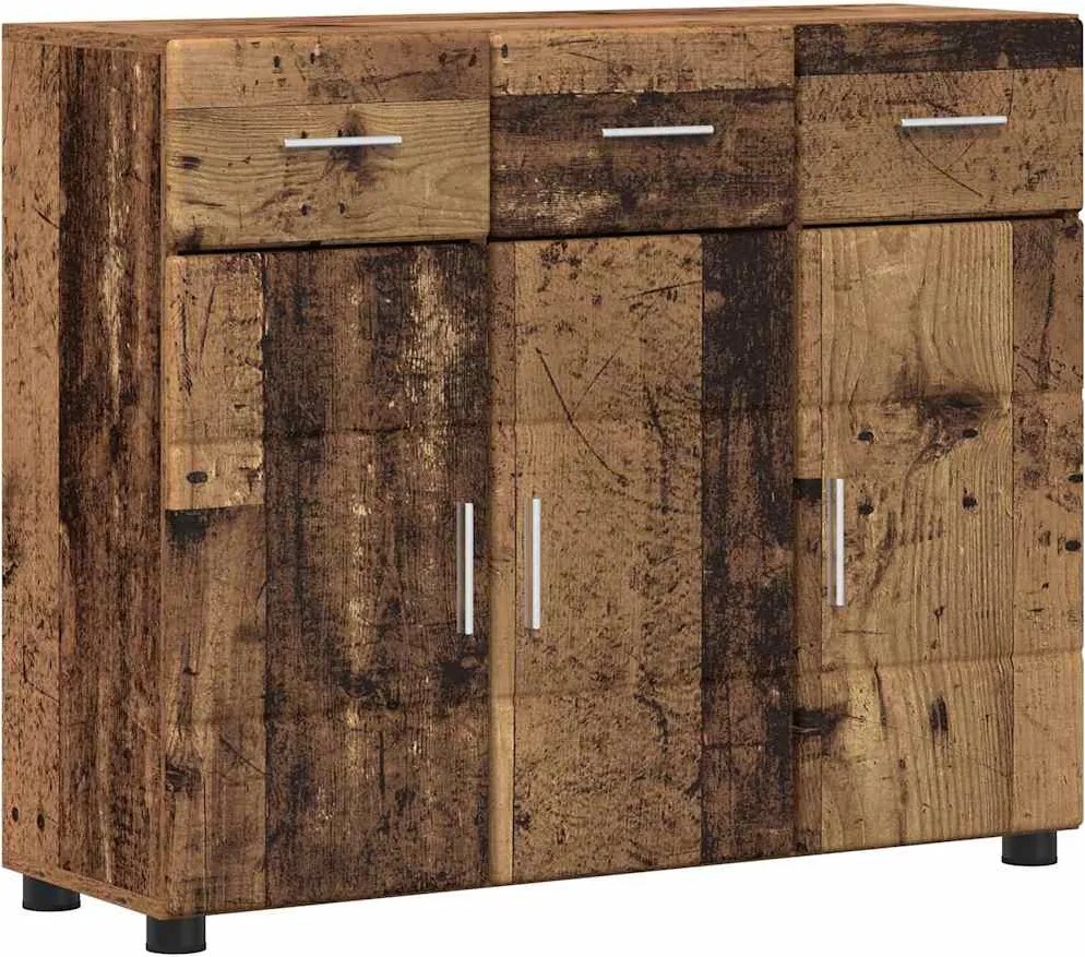 vidaXL Széf polcokkal FLORIN Öreg fa 88,5 x 30,5 x 73 cm Faanyag