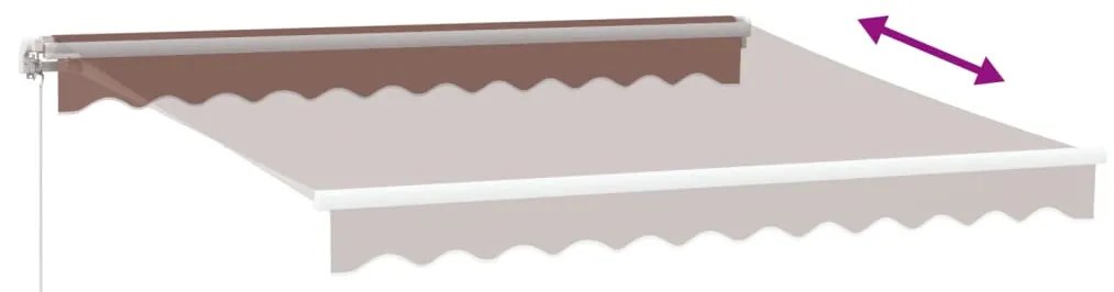 barna kézzel kihúzható LED-es napellenző 300 x 250 cm