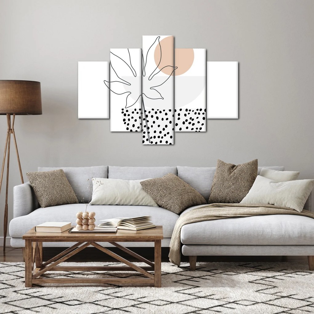 Kép - Vonal művészet virágok N⁰3 (150x105 cm)