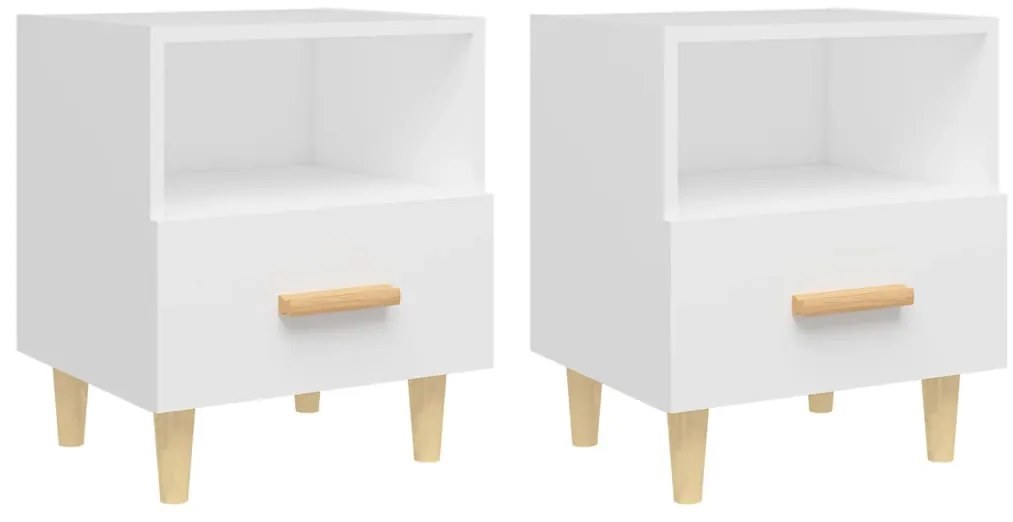 2 db fehér éjjeliszekrény 40 x 35 x 47 cm