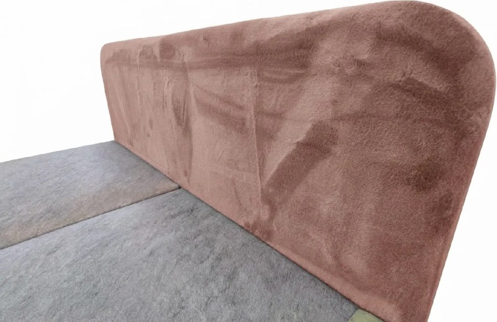 Kárpitozott boxspring ágy FORENA 90x200 cm ódon rózsaszínű Matrac: Bonell rugós matrac