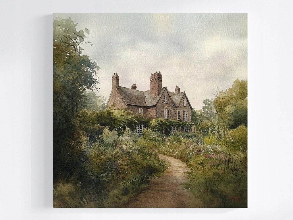 Canvas Vászonkép Tájkép Anglia Parasztház Kert Birtok 80x80