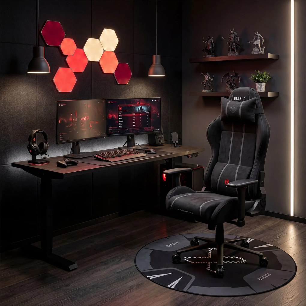 Gamer szék szövet fekete King Size: Diablo X-One 2.0 Burned Black