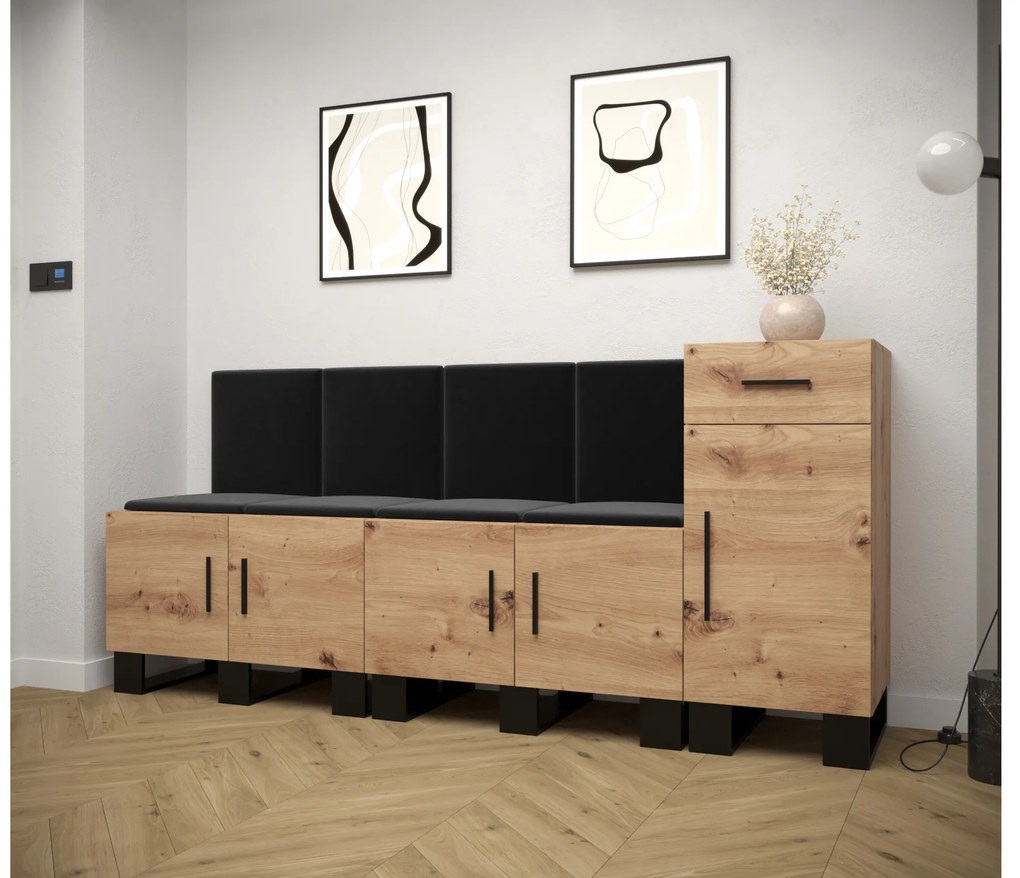Előszobabútor Amanda 17 (artisan tölgy + fekete). 1086005