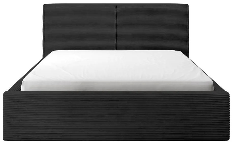 Franciaágy 140 cm Fatime (ágyráccsal) (tárolóhellyel) (fekete + fekete). 1099179