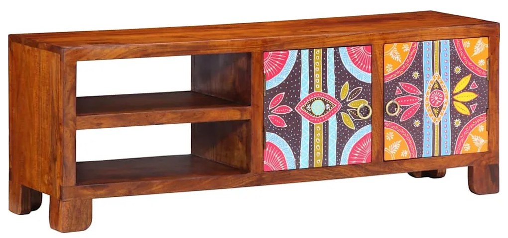 tömör akácfa többszínű TV-szekrény 110x30x40
