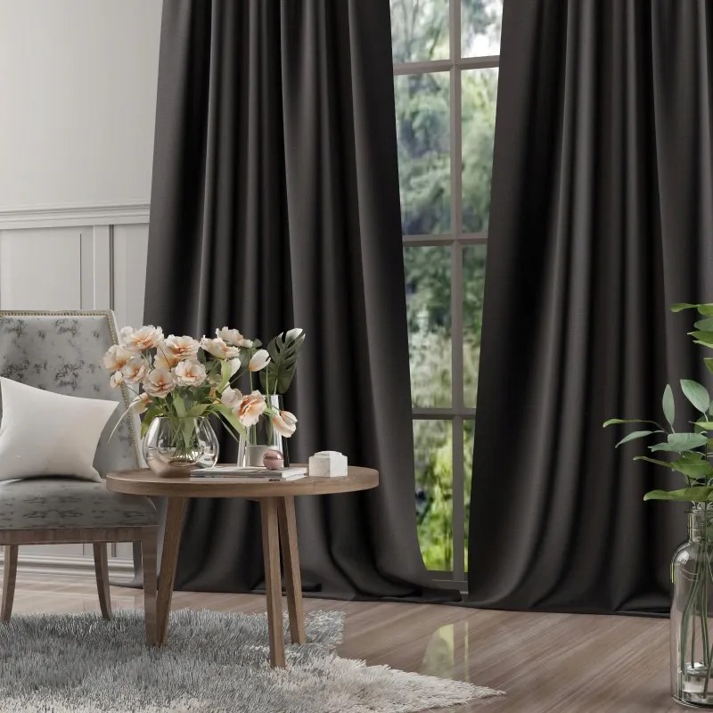 Modern velúr függöny, fekete 140x250cm Moradi