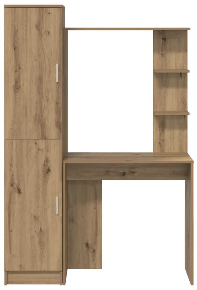Tárolóval rendelkező íróasztal polcokkal 2 pcs kézműves tölgy