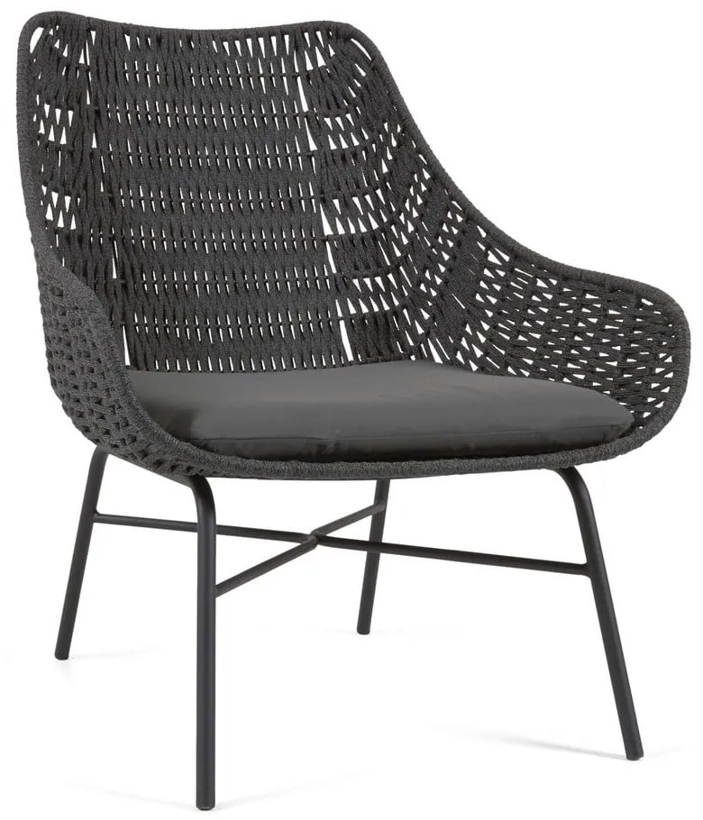 Abeli fekete kézzel készített kültéri fotel - Kave Home