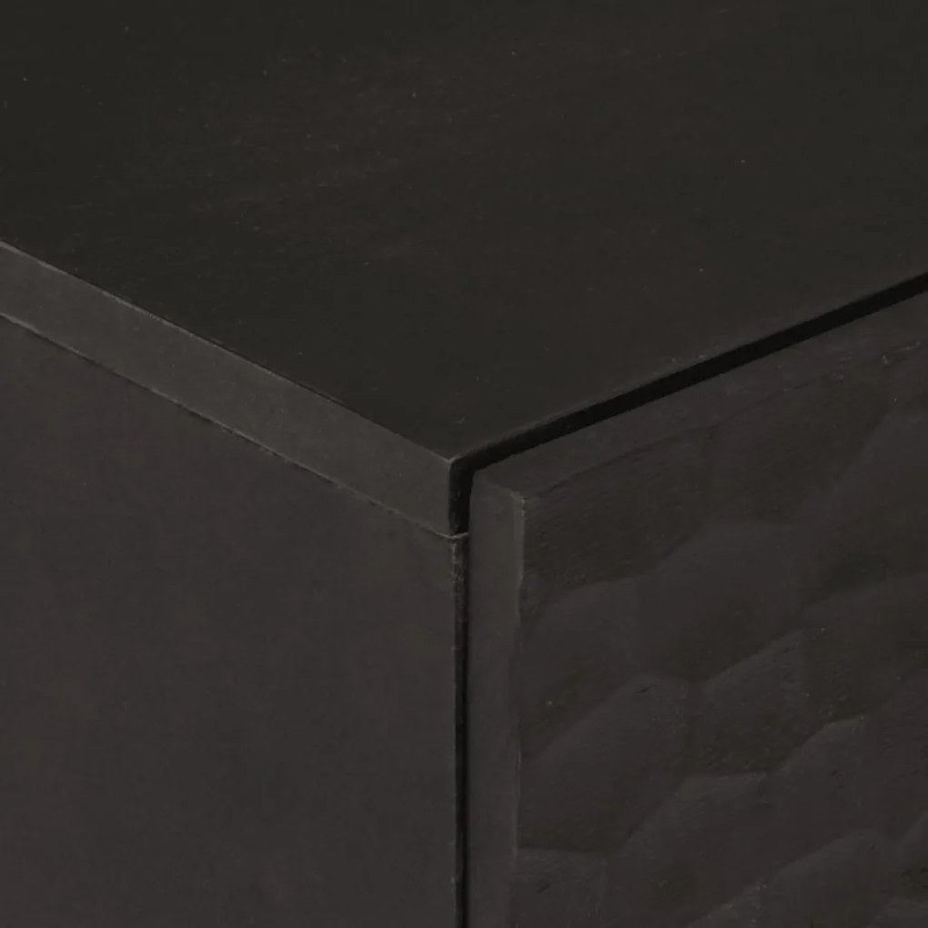 2 db fekete tömör mangófa tálalószekrény 60 x 33 x 75 cm